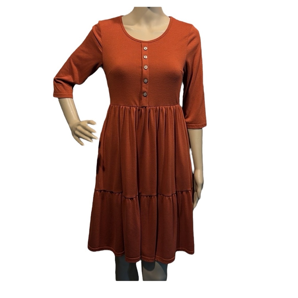 💰BOGO FREE Rust Color Pull On Dress - Picture 1 of 6